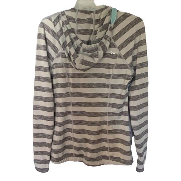 Lukka Women's Medium Gray and White Zip Up Hoodie with Pockets, Stretchy Fabric - Picture 6 of 16